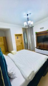 Ένα ή περισσότερα κρεβάτια σε δωμάτιο στο TNT Apartment