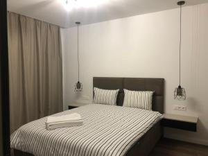 Postel nebo postele na pokoji v ubytování Stylish 2BDR apartment Gramada, free parking