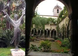una imagen de una estatua de una persona en un jardín en San Paolo House, en Sorrento