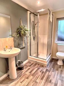 Bilik mandi di Welsh Villa-Hot Tub-Tenby-Carmarthen-Forestsetting