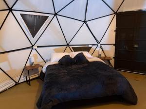 Postel nebo postele na pokoji v ubytování The Wolf Glamping