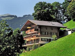 a house on top of a hill on a hill at Apartment Aphrodite West magnificent Eiger view in Grindelwald