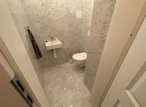 un baño con inodoro y lavabo en Columbus6, en Viena