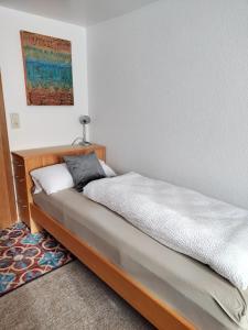 Postel nebo postele na pokoji v ubytování Gemütliches 2 Bettzimmer mit Gemeinschaftsbad und kleiner Küche