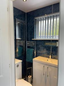 un baño con lavabo e inodoro en Runnymede House, en Inverness 16 fotos más
