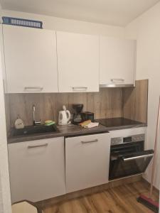 Kuchyň nebo kuchyňský kout v ubytování Appartementhaus Hüttenberger