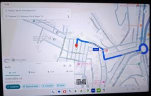 a computer screen with a map of aroute at Pianofilecciarooms in Salemi