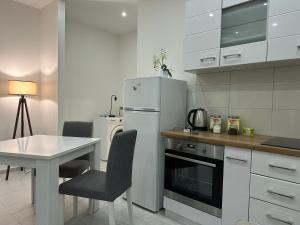 Kuchyň nebo kuchyňský kout v ubytování De Lux Apartments Smolovic