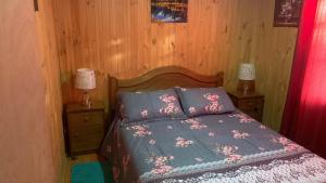 Giường trong phòng chung tại Cabañas Rukafun 1