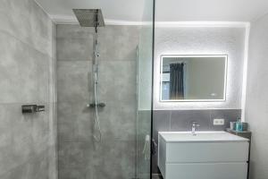 Ένα μπάνιο στο Ferienwohnung Eulenhof