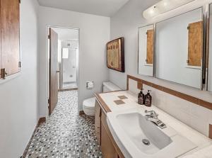 une salle de bain avec un lavabo et des toilettes dans l'établissement Retro Retreat A 60's Time Capsule home, à Grand Junction