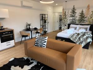 Kuchyň nebo kuchyňský kout v ubytování Hello Pilis Apartments