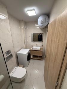 un bagno con un water e un lavandino di PanOrama Luxury Apartments a Panagyurishte Altre 32 foto
