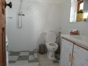 ein Badezimmer mit Toilette und Waschbecken in der Unterkunft Mille Nuits Appartement in Tarrafal + 9 Fotos