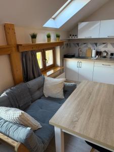 Kuchyň nebo kuchyňský kout v ubytování Apartament Maryna