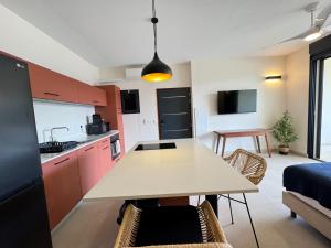 Köök või kööginurk majutusasutuses Appart hôtel PALM Suites CAYENNE