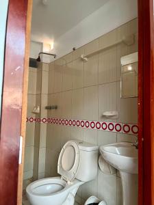 Koupelna v ubytování Hostal Wassiki