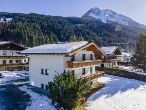 a house in the snow with mountains in the background at Amadé in Kleinarl
