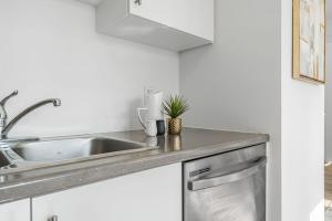 Kuchyň nebo kuchyňský kout v ubytování BRAND NEW and Stylish 2BR Suite With Sofa Bed, Located 7 Mins From Niagara Falls and can Sleep 6 Guests