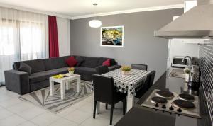 Kuchyň nebo kuchyňský kout v ubytování Dalyan Elit Apart Otel