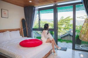 Voodi või voodid majutusasutuse Khu Nghỉ Dưỡng View Triệu Mây toas