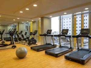 Het fitnesscentrum en/of fitnessfaciliteiten van ibis Doha