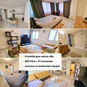 Et opholdsområde på Escale en ville - T2 lumineux gare centre-ville