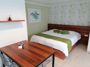 Katil atau katil-katil dalam bilik di Gartenappartement Ybbs
