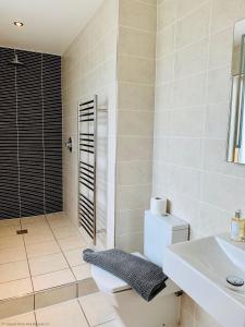 ein Badezimmer mit Toilette und Waschbecken in der Unterkunft Libelle Lodge in South Cerney + 19 Fotos