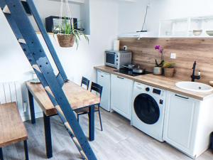 a laundry room with a washer and dryer at Chez Claudia 1 in Châlonvillars