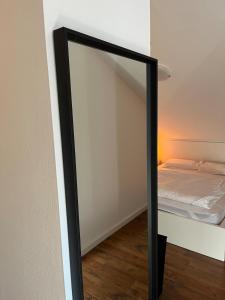 Postel nebo postele na pokoji v ubytování Moderne & stilvolle Wohnung klimatisiert - Messe & Flughafen München