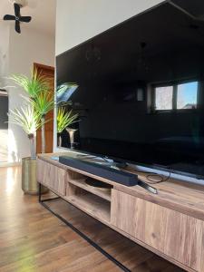 TV a/nebo společenská místnost v ubytování Moderne & stilvolle Wohnung klimatisiert - Messe & Flughafen München