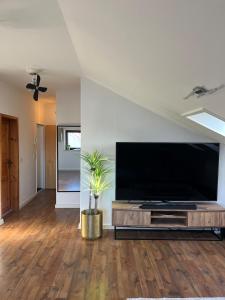 TV a/nebo společenská místnost v ubytování Moderne & stilvolle Wohnung klimatisiert - Messe & Flughafen München