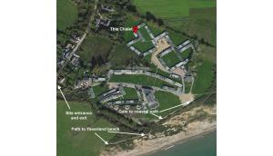 a map of the grounds of a mansion on the beach at 2 Bedroom Chalet SB172, Sandown Bay, Isle of Wight, Free WiFi in Isle of Wight