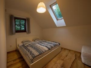 Postel nebo postele na pokoji v ubytování Villa in Ore Mountains near Ski Areal Kliny