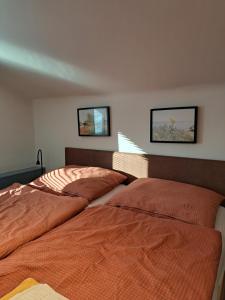 two beds sitting next to each other in a bedroom at Gesa´s & Tom´s Stadtappartement in Saalfelden am Steinernen Meer