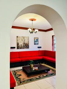 A seating area at Hostel rivendell lima