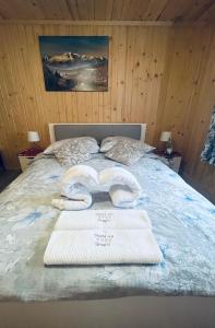 Postel nebo postele na pokoji v ubytování Chata na Grapie