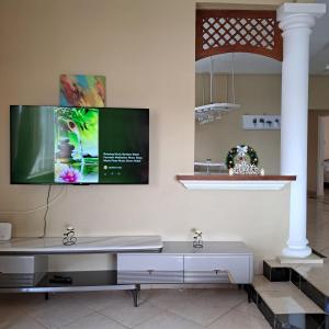 Μια τηλεόραση ή/και κέντρο ψυχαγωγίας στο Maison spacieuse près de la plage, Trou-aux-Biches +33 φωτογραφίες
