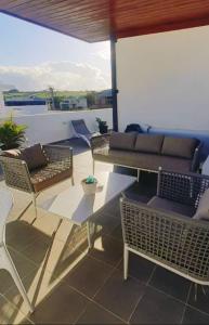 Area soggiorno di 3bed villa with private pool and rooftop with a sea view in flic-en-flac, Mauritius