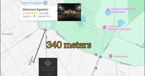 a map of the metro stations inefficiencies at Central Greatforest Apartman in Debrecen