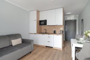 Kuchyňa alebo kuchynka v ubytovaní Jasny & Elegancki Apartament typu Studio z Tarasem by Noclegi Renters
