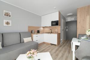 Kuchyňa alebo kuchynka v ubytovaní Jasny & Elegancki Apartament typu Studio z Tarasem by Noclegi Renters