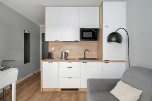 Kuchyňa alebo kuchynka v ubytovaní Jasny & Elegancki Apartament typu Studio z Tarasem by Noclegi Renters