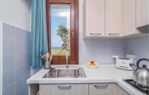 eine Küche mit Spüle und Fenster in der Unterkunft 2 Bedroom Lovely Home In Marina Di Modica in Marina di Modica