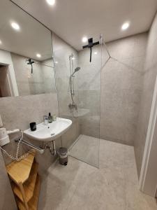 A bathroom at Piz Buin