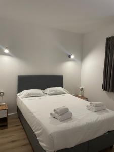 Postel nebo postele na pokoji v ubytování Mini villa avec jardin Cala Rossa - Porto Vecchio + 17 fotografií