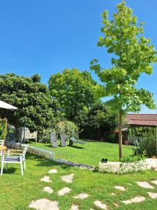 a park with a picnic table and a tree at Casa Paola in Borso del Grappa +6 photos