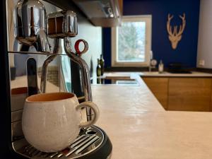 Kuchyň nebo kuchyňský kout v ubytování Ferienhaus Waldsiedlung