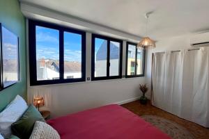 Łóżko lub łóżka w pokoju w obiekcie Casa #1407 - T2 Climatisé avec Balcon - Hyper Centre
